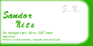 sandor nits business card